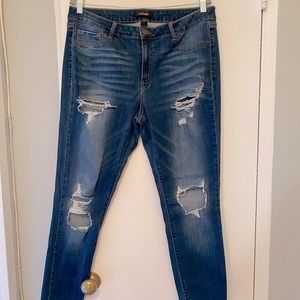 Refuge Ripped Jeans from Forever21. Very stretchy